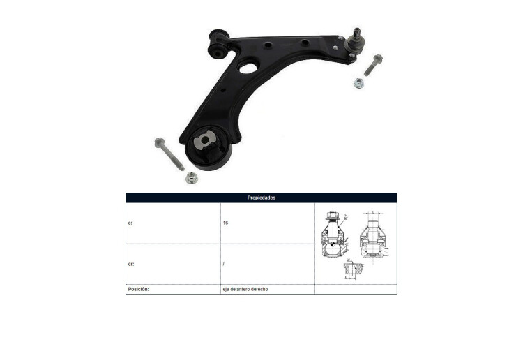 Parilla De Suspension Del Citroen Nemo, Peug Bipper 11-25 Der Parilla De Suspension Del Citroen Nemo, Peug Bipper 11-25 Der