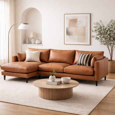 SOFA CON CHAISE PATAGONIA Cognac - IZQUIERDO