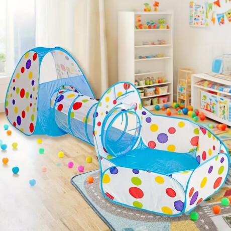 Pelotero Carpa Túnel Corral Con Aro Infantil - El Rey Azul