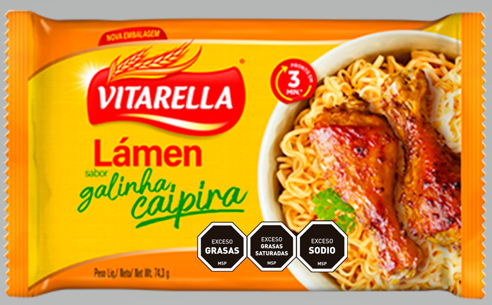 PASTA INSTANTANEA VITARELLA 74.30G GALLINA CAIPIRA 