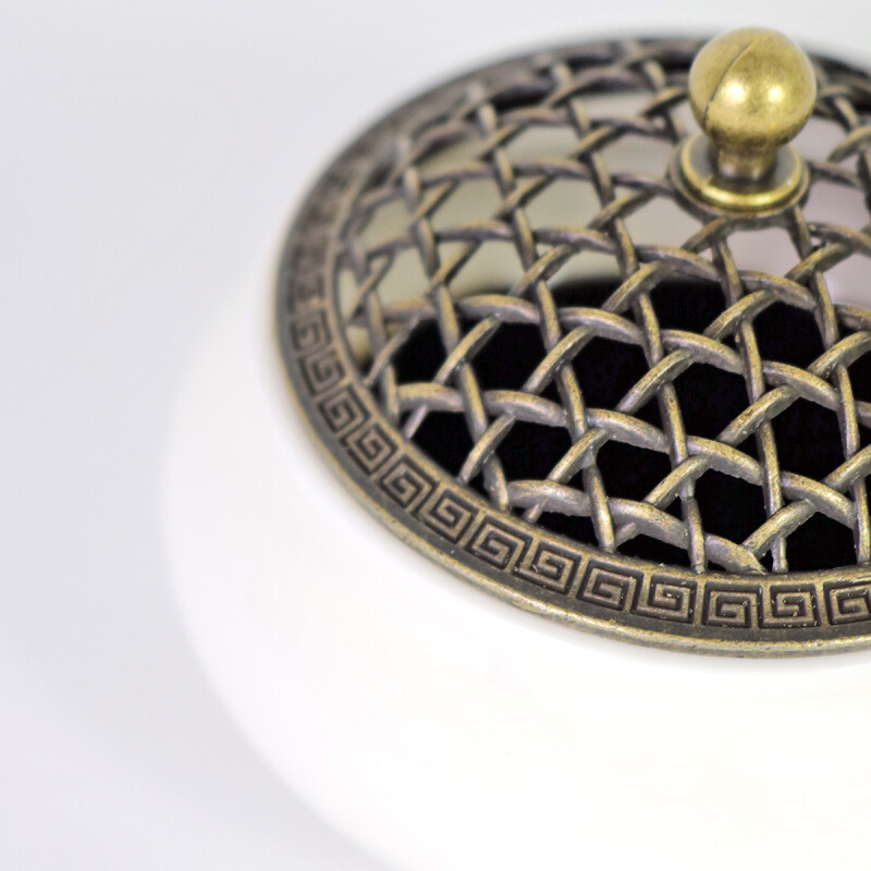 QUEMADOR P/INCIENSO CERAMICA BLANCO 9.5X7CM Unica