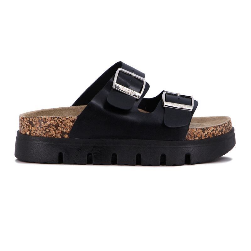 Sandalias Mujer Darkness Plataforma Y Hebillas Negro