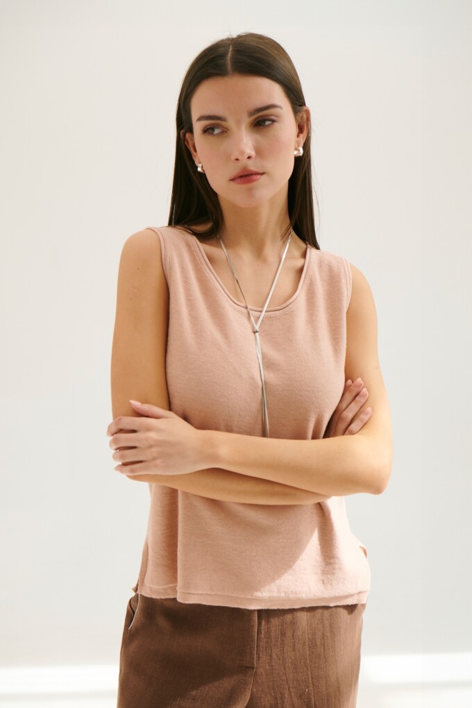 TOP TEJIDO LINO ROSA