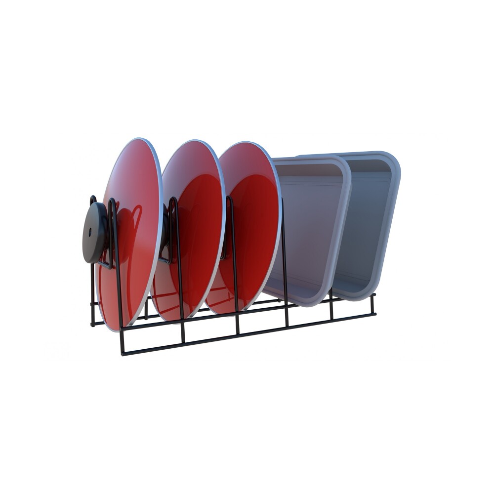 SOPORTE NEGRO ACERO P/TAPAS DE OLLAS