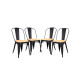 Silla Tolix Pack 4 unidades Metálica Vintage Asiento En Madera Negro