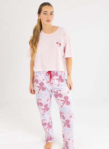 Red bow long Cherry blossom