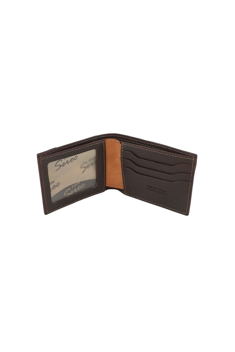 Billetera al corte con visor y tarjetero Marron