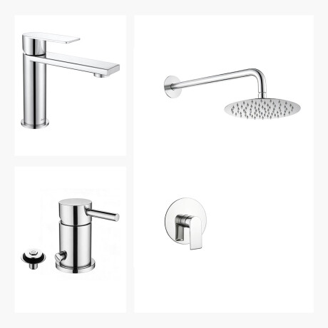 JUEGO COMPLETO DE GRIFERIA CROMO AQUALIA LINEA SALEMI CROMO