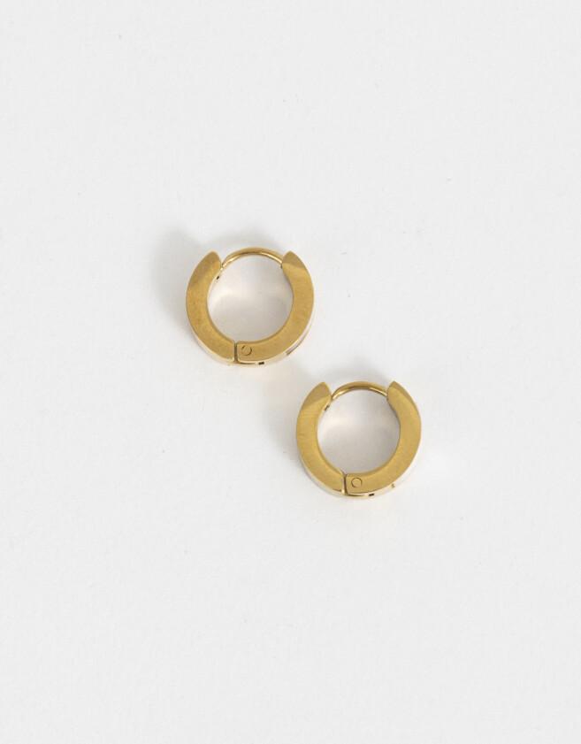 Aros Argollas Premium Silver Argollas De Acero Quirurgico - Dorado
