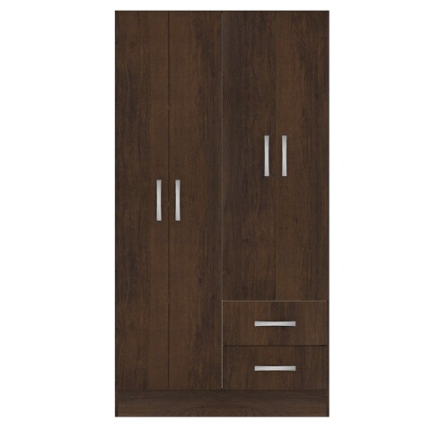 [OUTLET] Ropero de 4 Puertas 2 Cajones Estantería y Perchero - Rustico - 170 x 90 x 36 cm [OUTLET] Ropero de 4 Puertas 2 Cajones Estantería y Perchero - Rustico - 170 x 90 x 36 cm