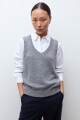 Chaleco escote V gris melange