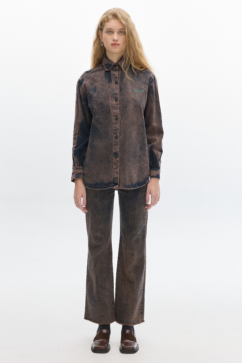 Camisa Noble Denim Washed Brown