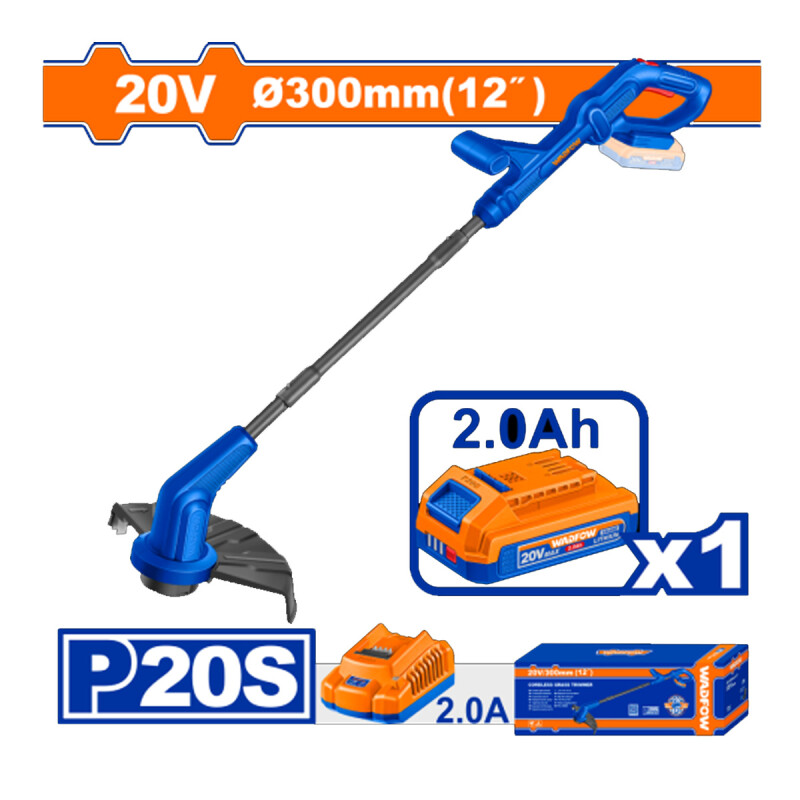 BORDEADORA A BATERIA 20V 12´´ + BATERIA 2.0AH + CARGADOR WADFOW WGTP535 BORDEADORA A BATERIA 20V 12´´ + BATERIA 2.0AH + CARGADOR WADFOW WGTP535