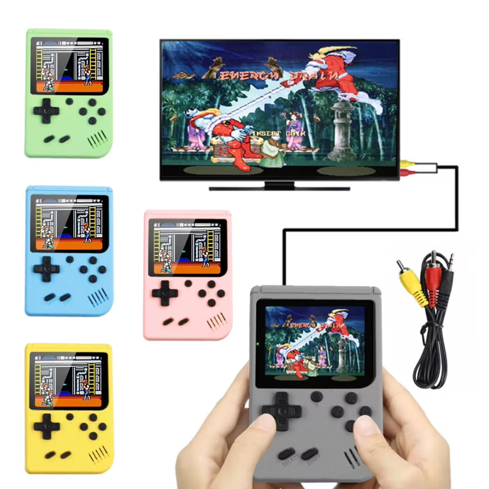 Mini Consola Portatil Para Niños Con 500 Juegos Gris