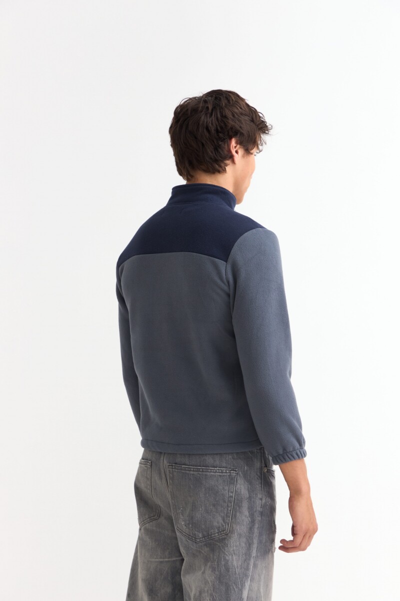 Campera de polar con corderito GRIS