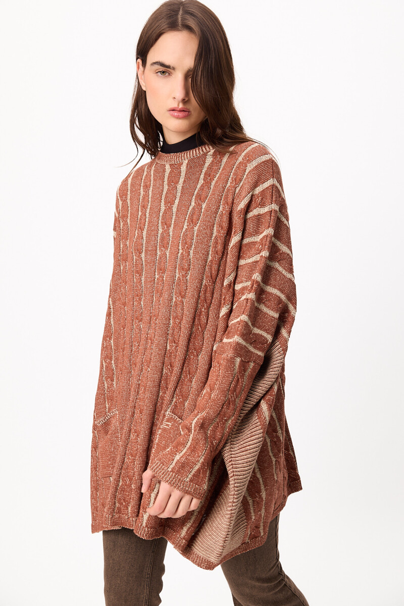 Sweater Oceano Marron/Amarillo