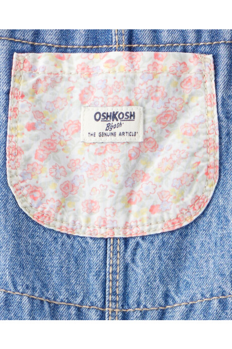 Enterito jean con parches florales. Talles 3-24M Sin color