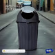 Papelera Basurero Cesto De Basura Tapa Vaiven 80lts Plastico Negro