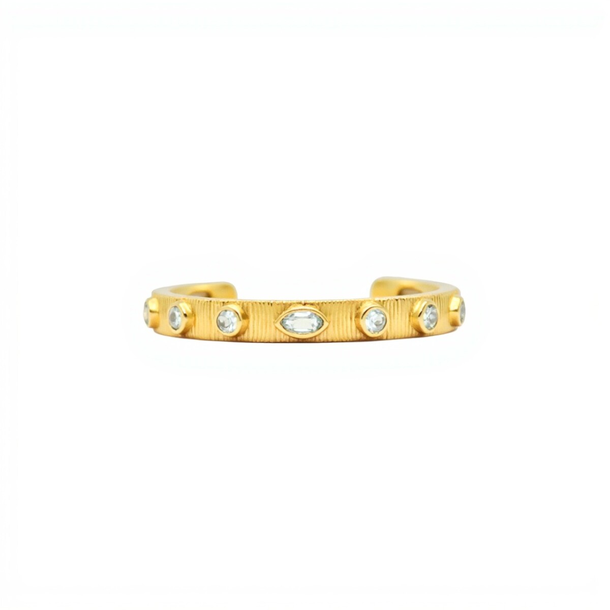 Brazalete Pune-Plata Rodinada con micra oro 18k-Piedra Topacio Azul-BR2001 - conpiedra 