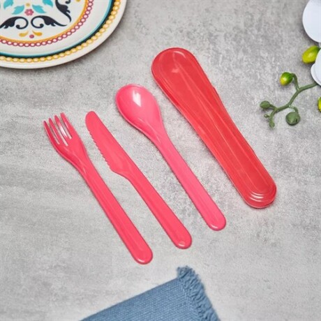 Cubiertos con estuche Fucsia
