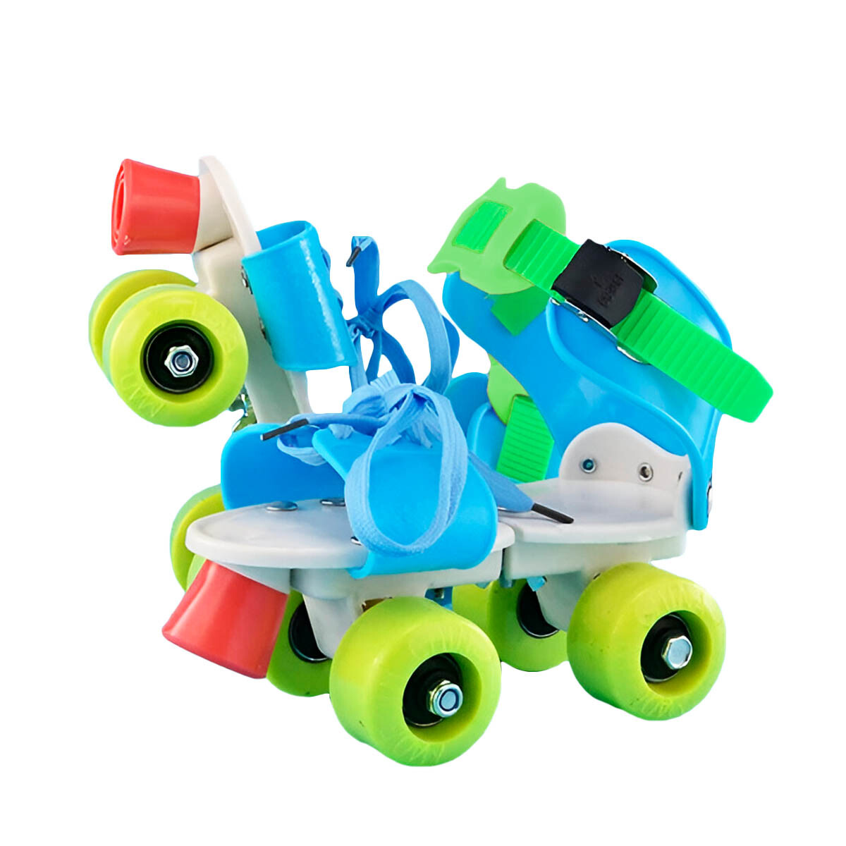 Patines Extensibles Ajustables 4 Ruedas Talle 22/36 - Celeste 