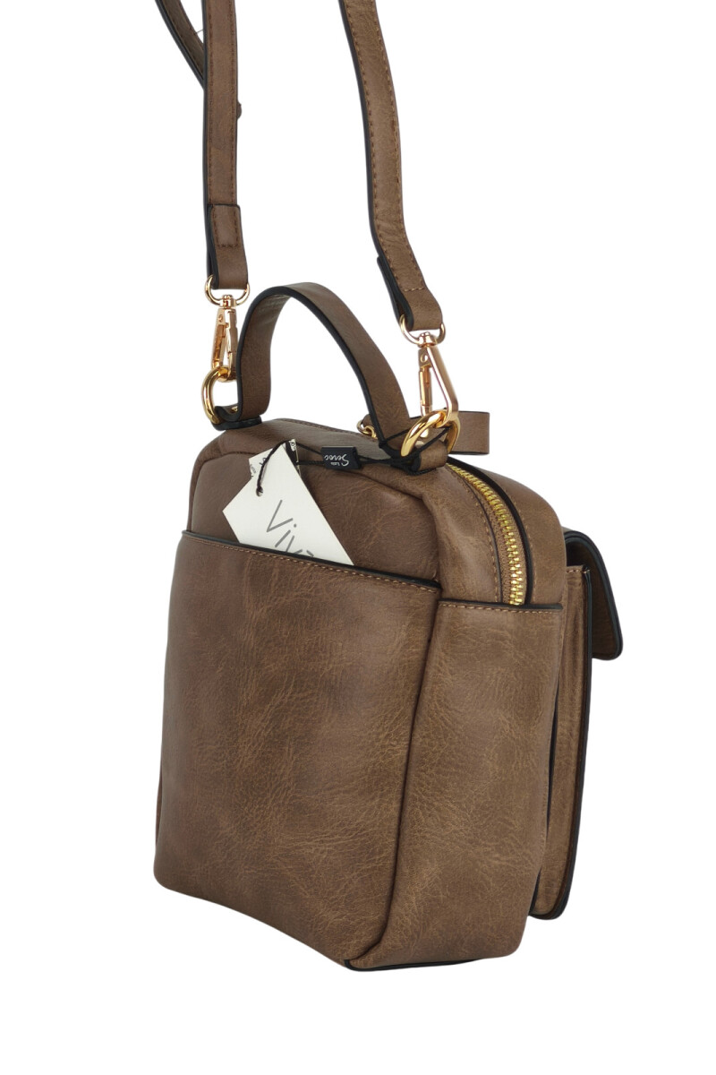Morral con bolsillo Beige