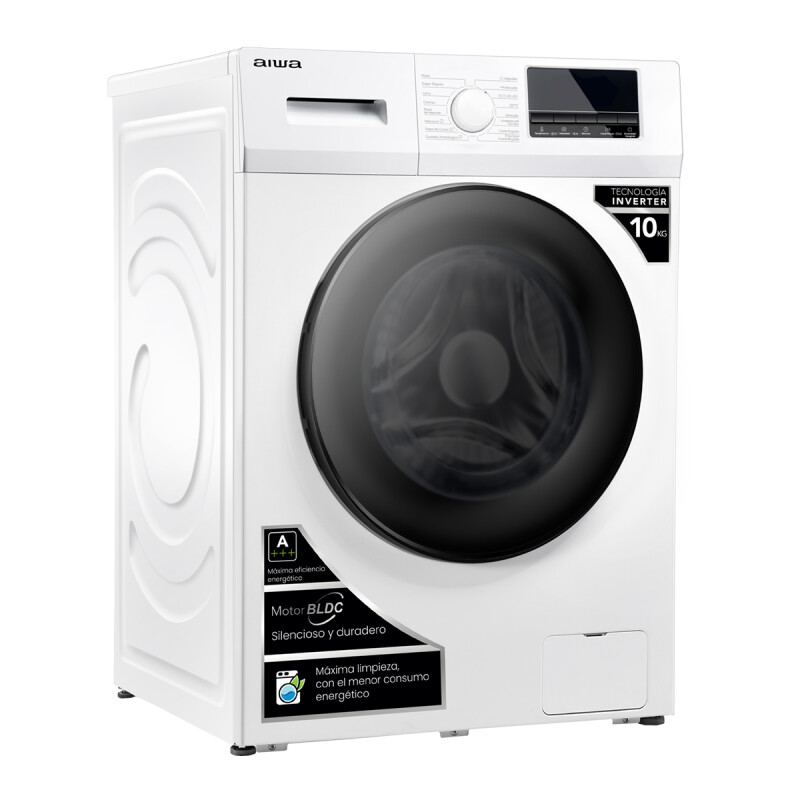 Lavarropas Automático Carga Frontal AIWA 10KG Inverter Blanco