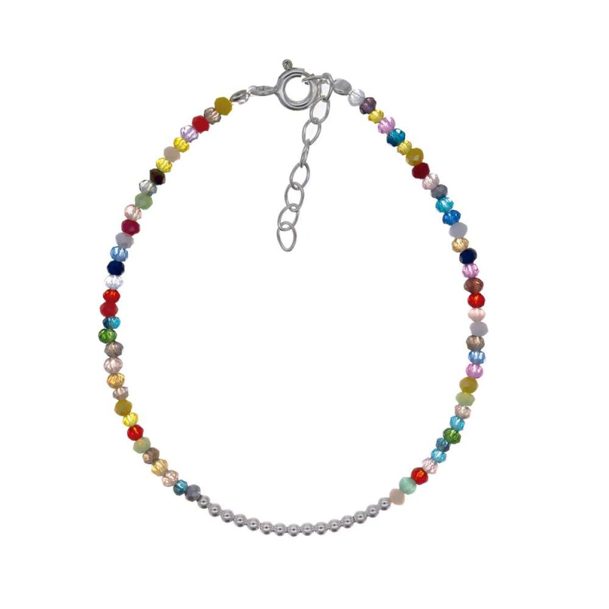 Pulsera De Plata 925 - Cuentas De Acrílico 