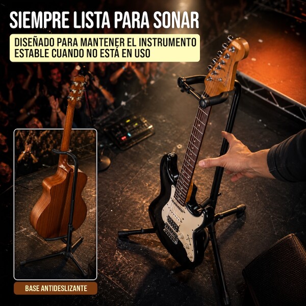 Soporte Para Guitarra Bajo De Pie Regulable Universal Acero IMBACK Color Negro Soporte Para Guitarra Bajo De Pie Regulable Universal Acero IMBACK Color Negro