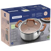 CACEROLA 20CM C/TAPA VIDRIO ACERO INOX. C/REVESTIMIENTO EN CERÁMICA ROMAGNA 28742/320 CACEROLA 20CM C/TAPA VIDRIO ACERO INOX. C/REVESTIMIENTO EN CERÁMICA ROMAGNA 28742/320