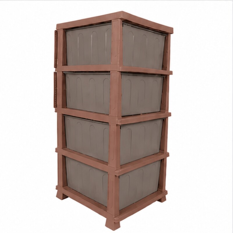 Gavetero cajonera simil ratán MARRON OSCURO