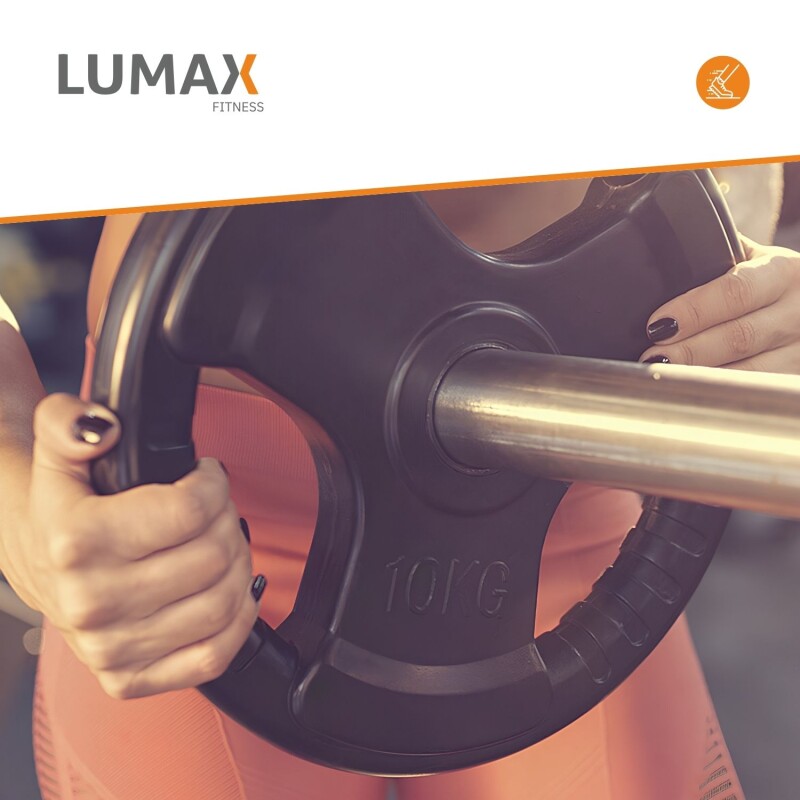 Disco Pesa Olímpica Recubierta Lumax con 3 Agarres 10KG Disco Pesa Olímpica Recubierta Lumax con 3 Agarres 10KG