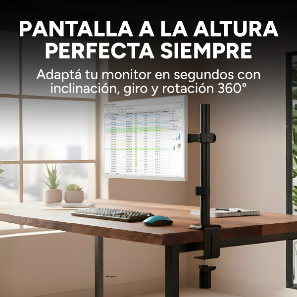 Soporte Monitor Brateck Base 17"-32" Ergonomico Ajustable Color Negro