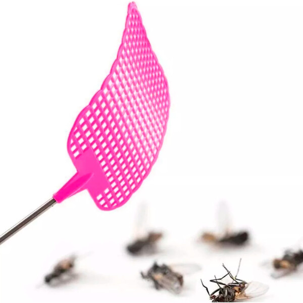 Matamoscas Telescopico Extensible Mata Mosquitos Bichos Variante Color Rosa