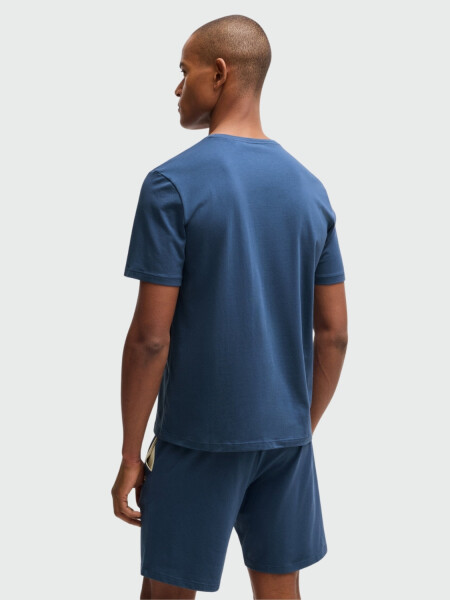 HUGO BOSS Camiseta de Algodón Elástico con Logo Bordado Violeta