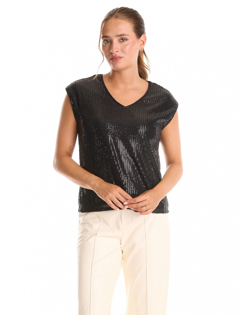 Blusa Lentejuelas - Negro 