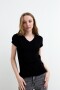 Sweater m/c escote V NEGRO