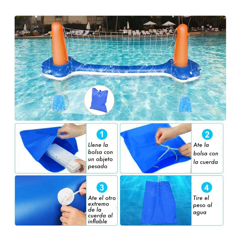 Inflable Piscina Set Red Voley Y Aro Basket Sin Color
