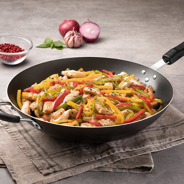 Olla wok con mango y asa modelo NAPOLI, 32cm. -TRAMONTINA TR5680