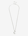 Collares Largos Metal Collar Largo Dije Inicial C - Plateado Rodio