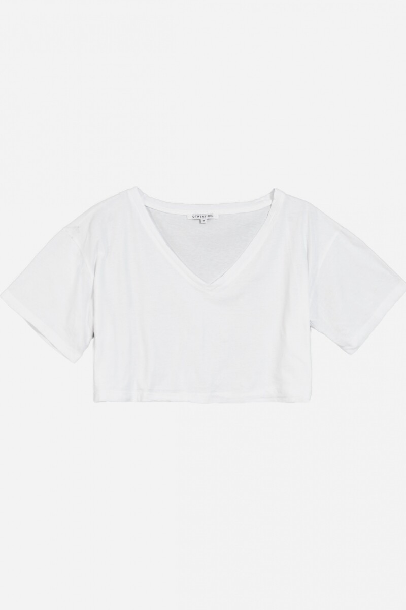 Crop top escote en V BLANCO