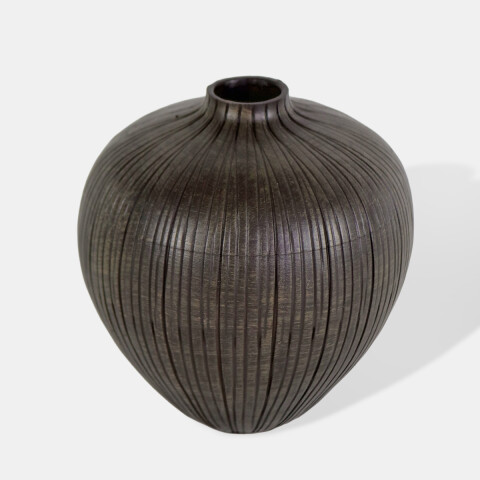 FLORERO CERAMICA GRIS 14X14X17CM Unica