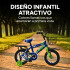 Bicicleta Infantil XMZ Rodado12 Canasto Parrilla Guardabarro Azul 1