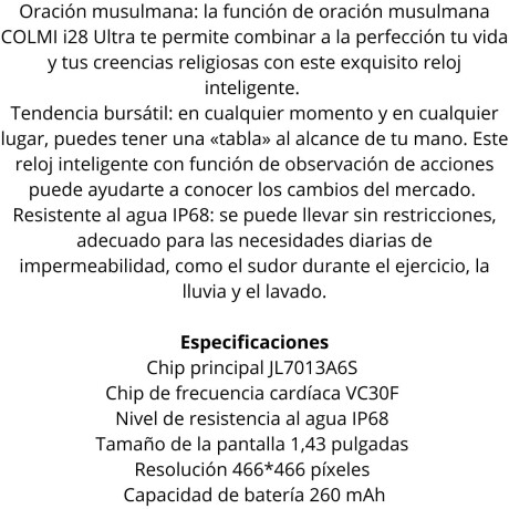 Smartwatch Colmi i28 Ultra V01