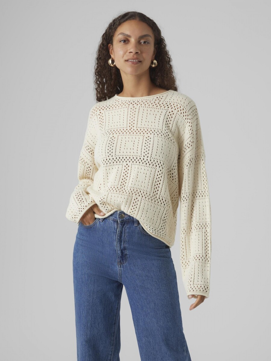 Sweater Oda Tejido Texturizado - Birch 