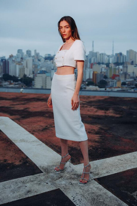 Falda Midi Blanco