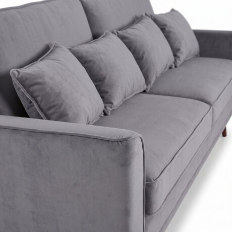 Sofá Realeza - Tela Microfibra - 3 cuerpos 12091 (Gris)