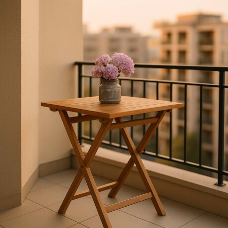 MESA DE EXTERIOR TECA NATURAL-BEIGE MEDAN