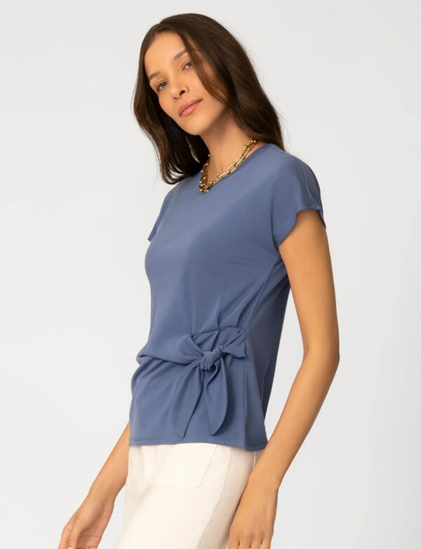 Remera Lazo Lateral GRIS AZULADO