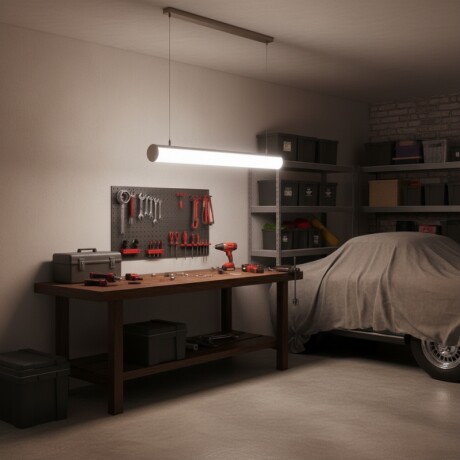 LUMINARIA LINEAL HANNOVER DE SUSPENDER O ADOSAR 72W LED INTEGRADO - 240CM Luminaria Lineal Hannover 72W 240CM Luz Neutra